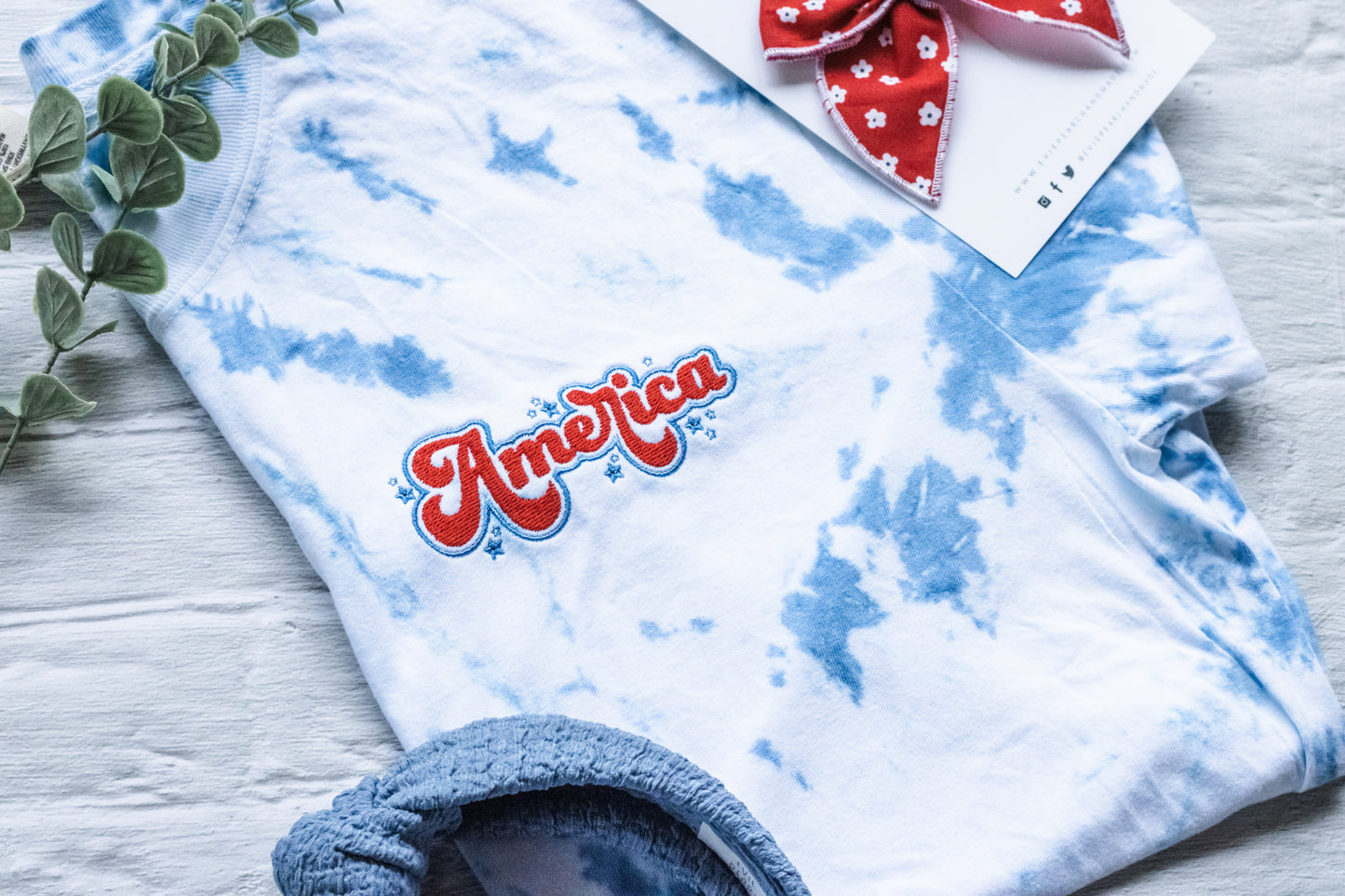 Tie Dye Embroidered America Pocket